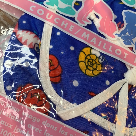KOOSHIES Girls Blue Sea Swimsuit Reusable Diaper S - Picture 11 of 13